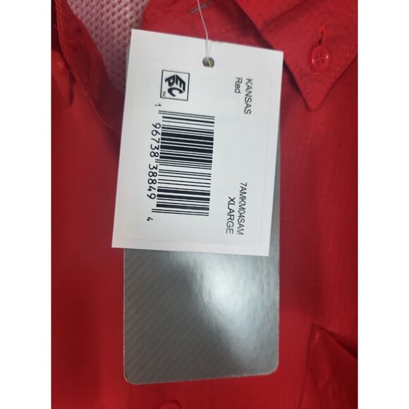 Kansas University Men's XL Red Shirt KU Jayhawk College NWT! Vented Pro Edge - Picture 7 of 7